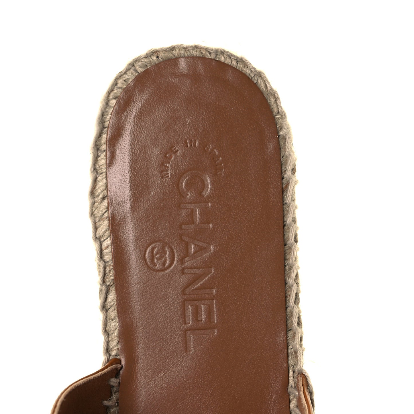 Calfskin CC Espadrille Mules 40 Light Brown