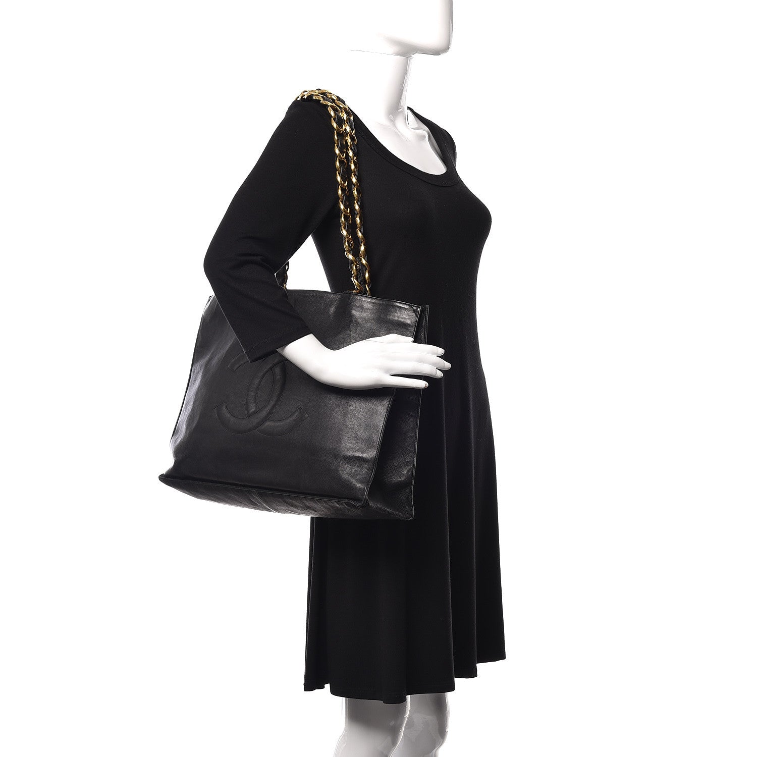 Chanel Lambskin CC Tote Black 2 of 9