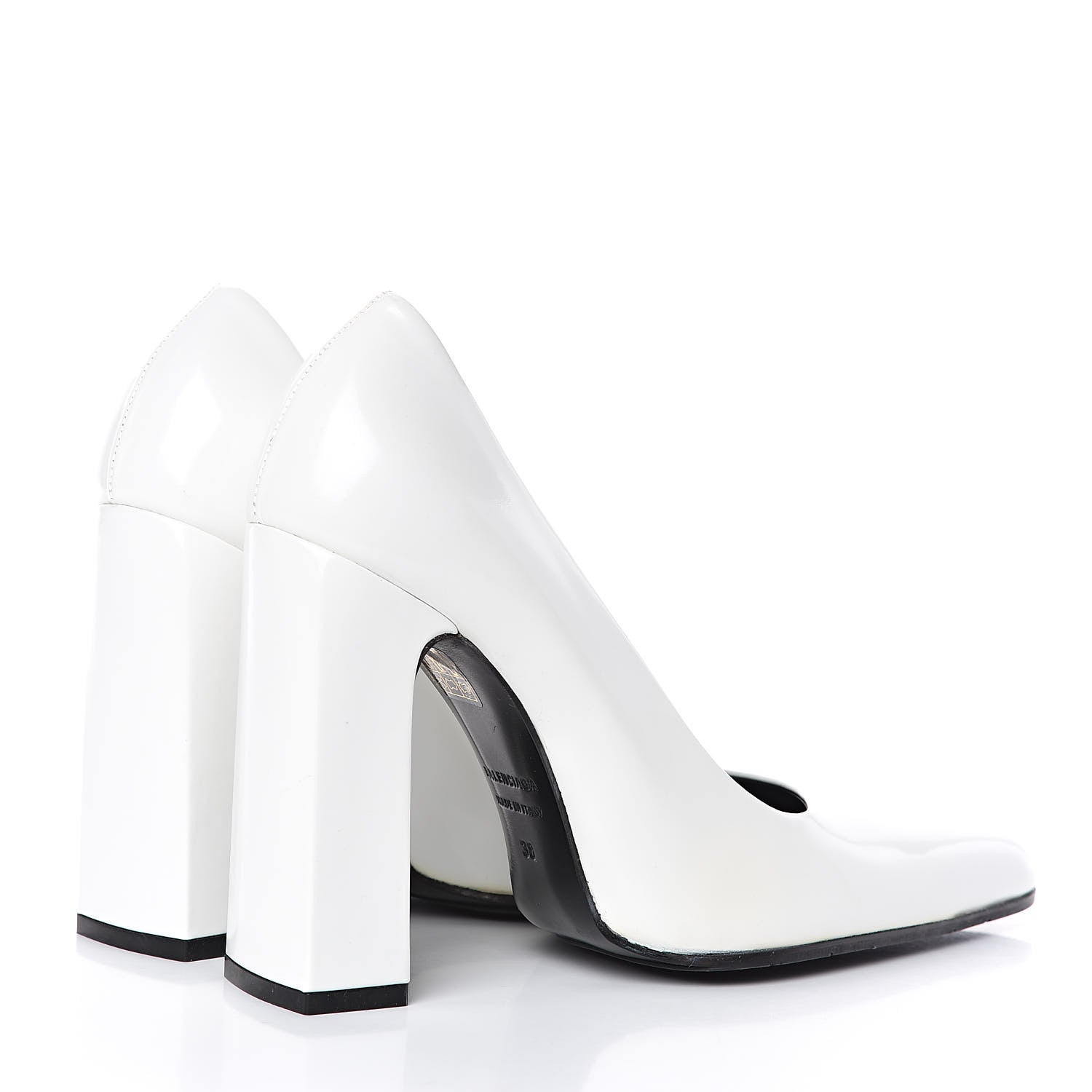 Balenciaga Patinated Calfskin Round Toe Pumps 38 Optic White 4 of 9