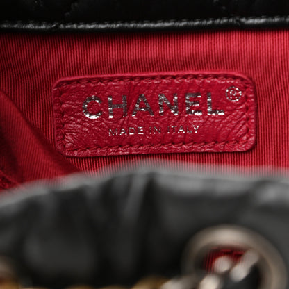 Chanel Aged Calfskin Chevron Quilted Small Gabrielle Backpack Black 7 of 12