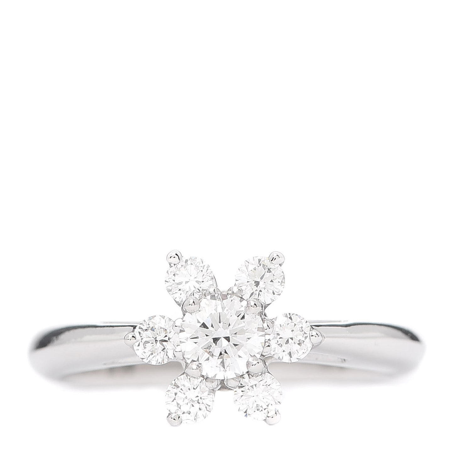 Platinum Diamond Flower Ring 48 4.5