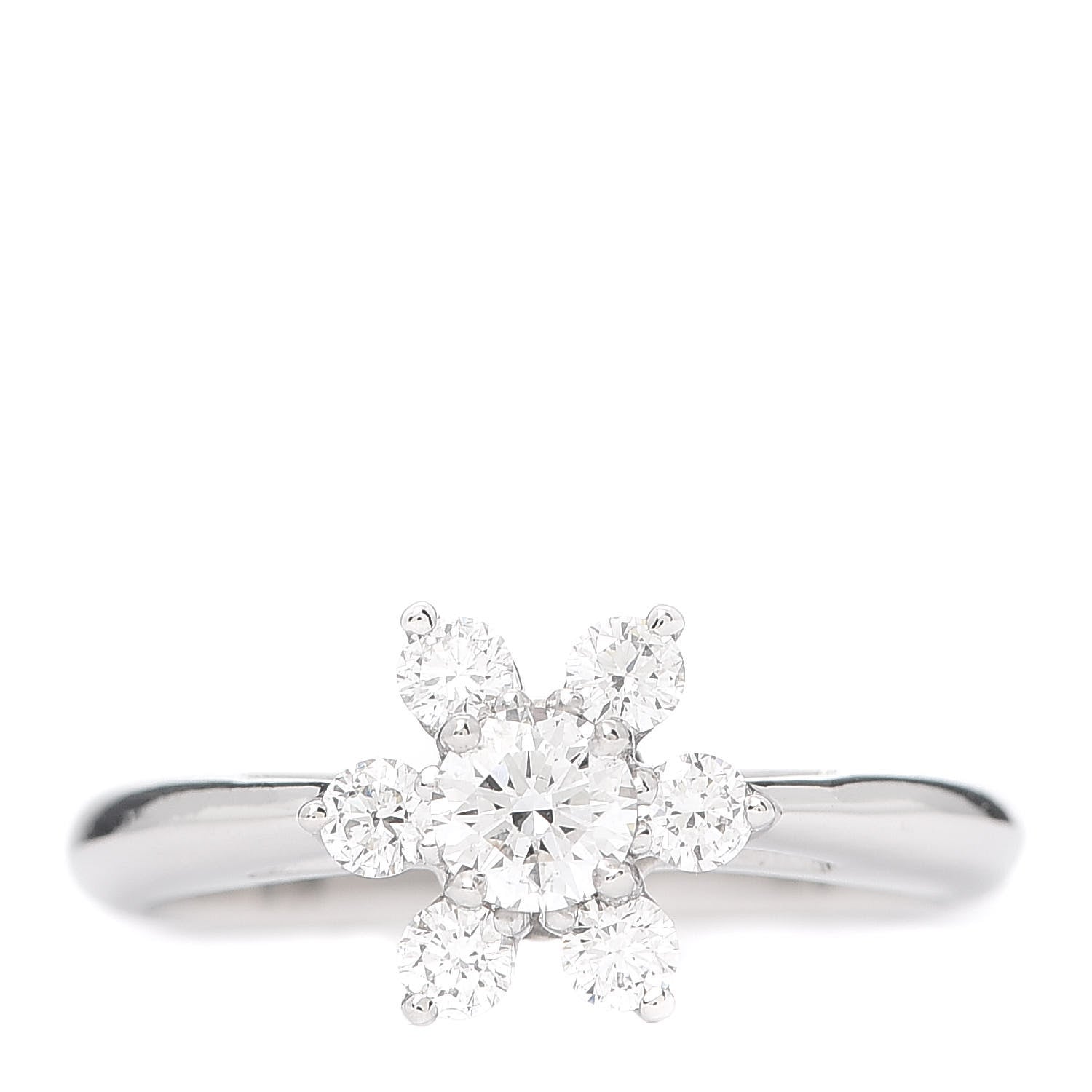 Tiffany Platinum Diamond Flower Ring 48 4.5 1 of 5