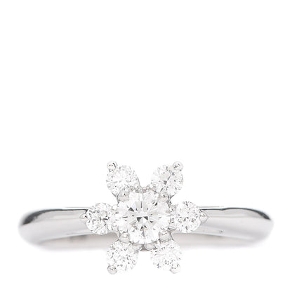 Tiffany Platinum Diamond Flower Ring 48 4.5 1 of 5