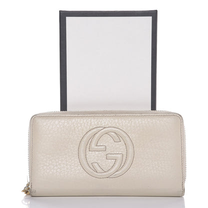 Gucci Pebbled Calfskin Soho Zip Around Wallet Off White 15 of 15