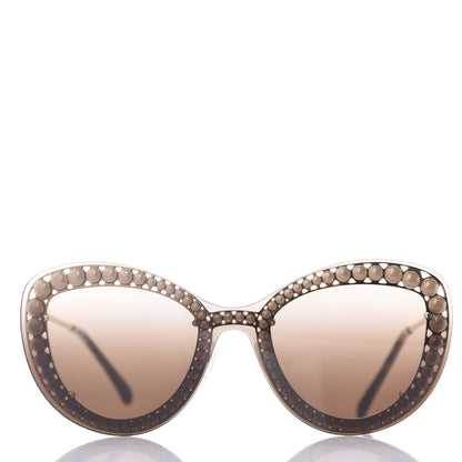 Chanel Acetate Metal Pearl Butterfly Sunglasses 4236-H Brown 2 of 8
