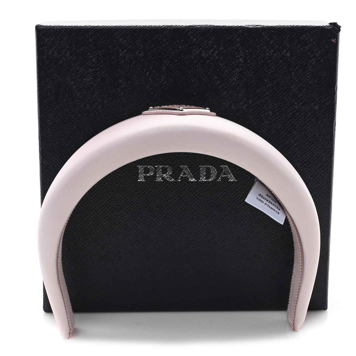 Re-Nylon Triangle Logo Headband Alabastro