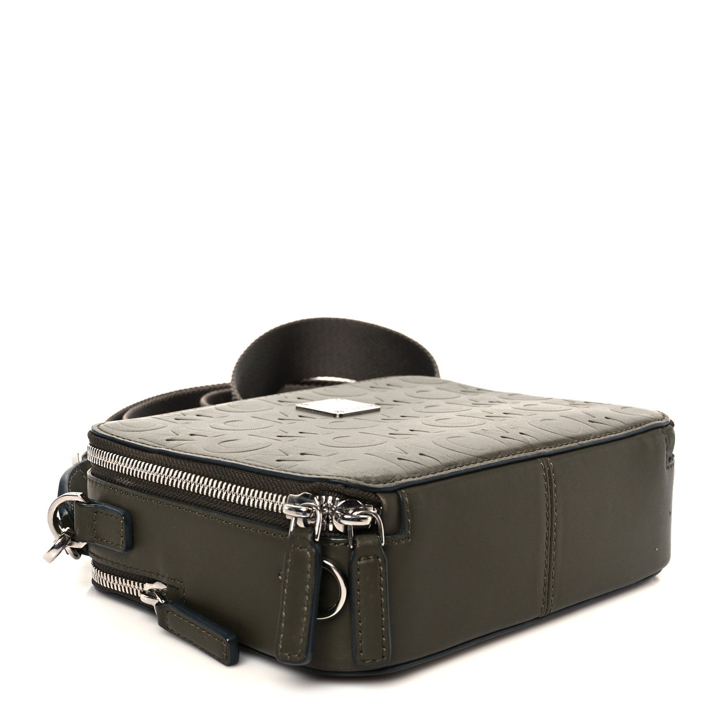 Calfskin Logo Embossed Crossbody Sea Turtle