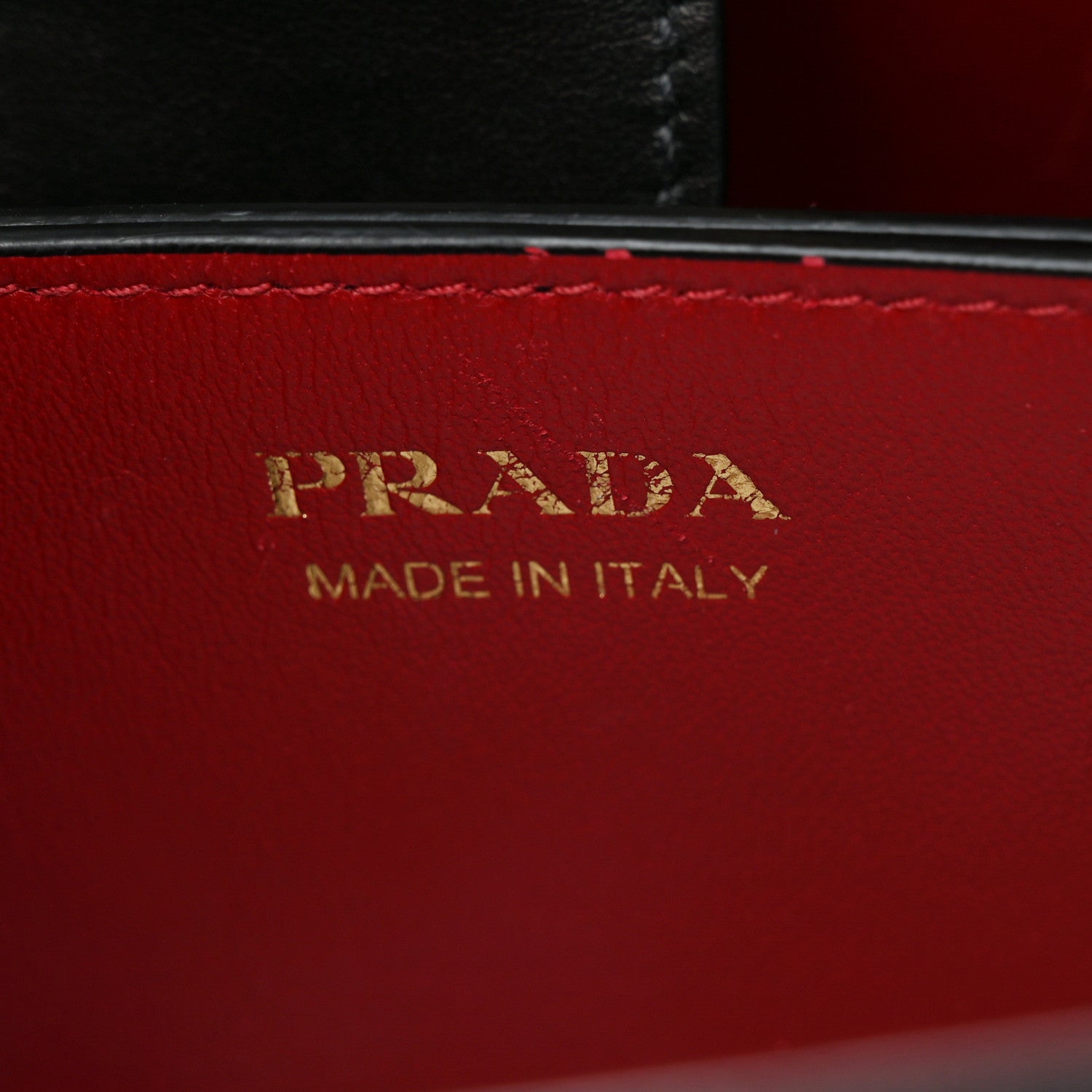 Prada Saffiano Cuir Medium Panier Bucket Bag Black Fuoco 7 of 10