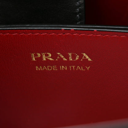 Prada Saffiano Cuir Medium Panier Bucket Bag Black Fuoco 7 of 10