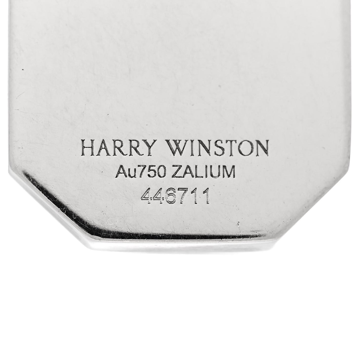 18K White Gold Diamond Zalium HW Logo Pendant