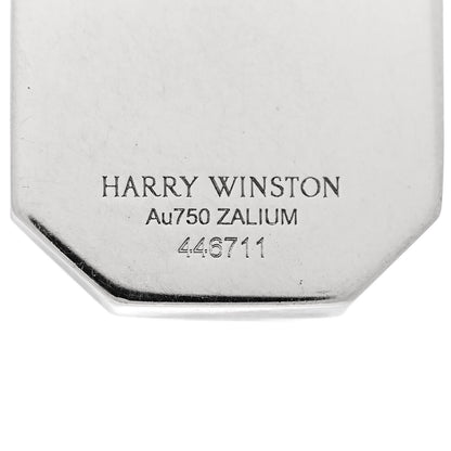 Harry Winston 18K White Gold Diamond Zalium HW Logo Pendant 4 of 4