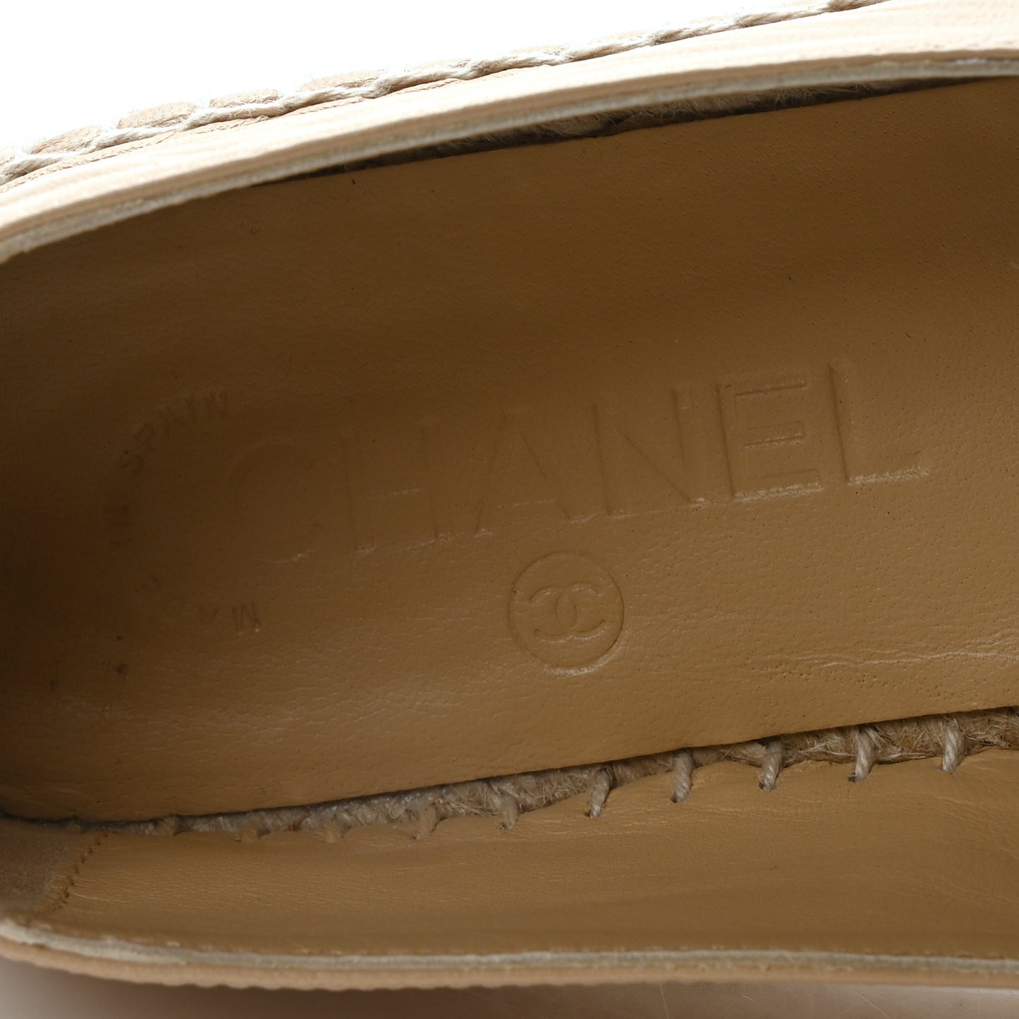 Lambskin CC Espadrilles 37 Beige Black