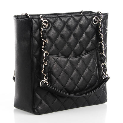 Chanel Caviar Quilted Petit Shopping Tote PST Black 3 of 6