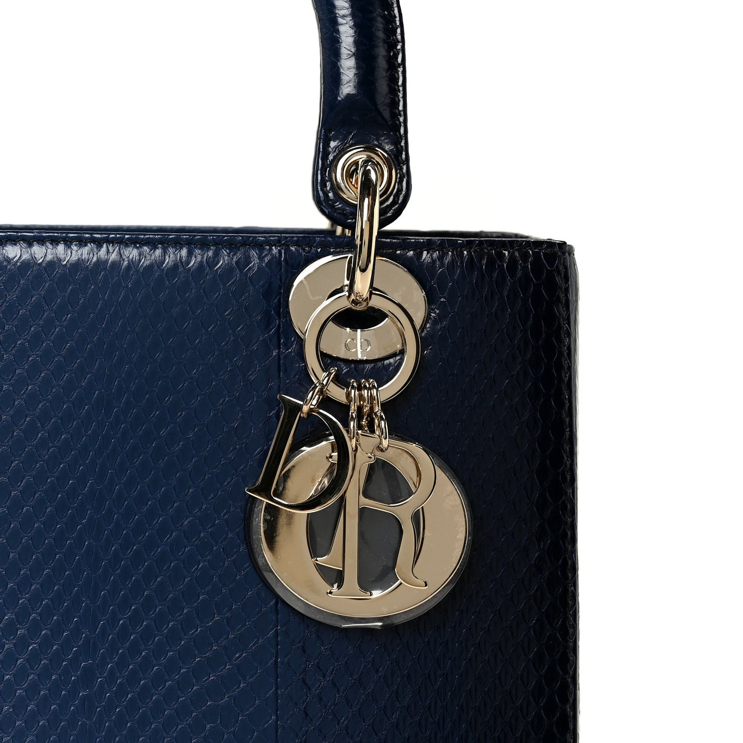 Snakeskin Medium Lady Dior Blue