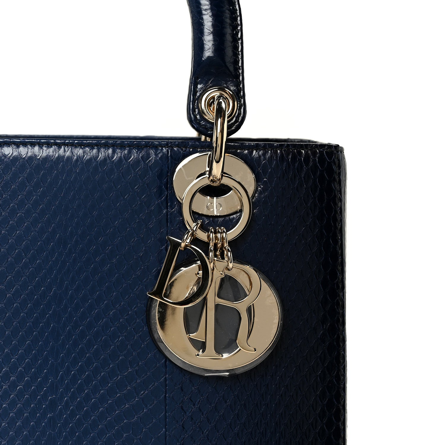 Christian Dior Snakeskin Medium Lady Dior Blue 8 of 10