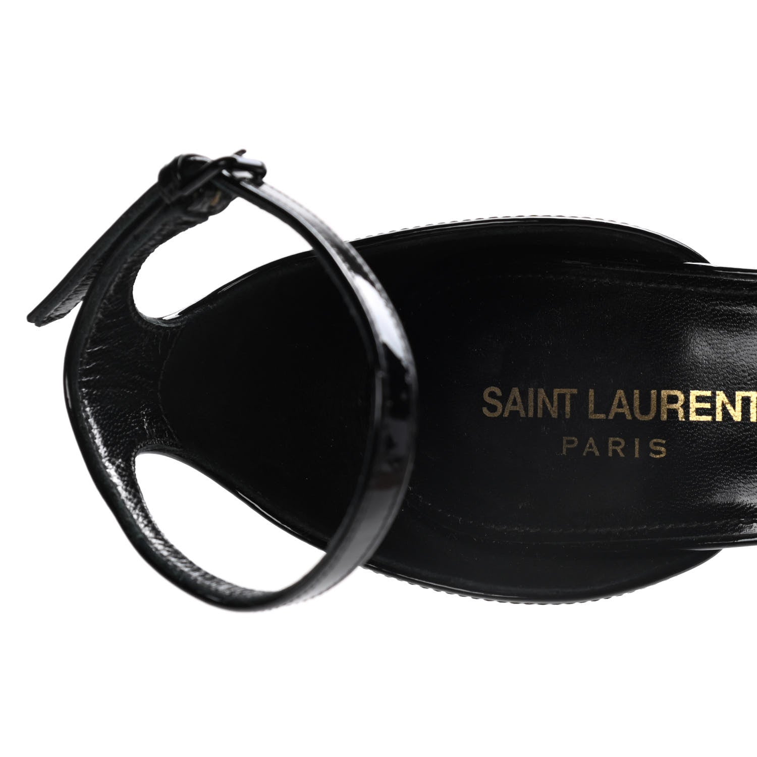 Saint Laurent Patent Calfskin Opyum Sandals 39 Black 10 of 13