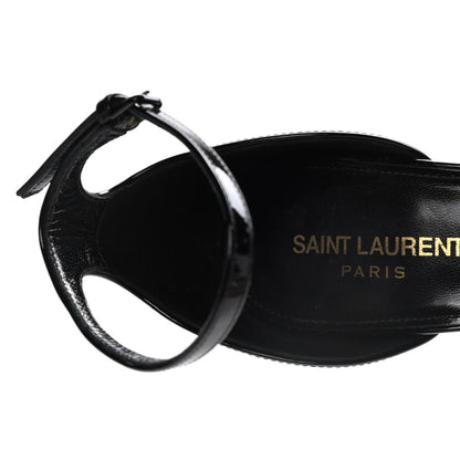 Saint Laurent Patent Calfskin Opyum Sandals 39 Black 10 of 13