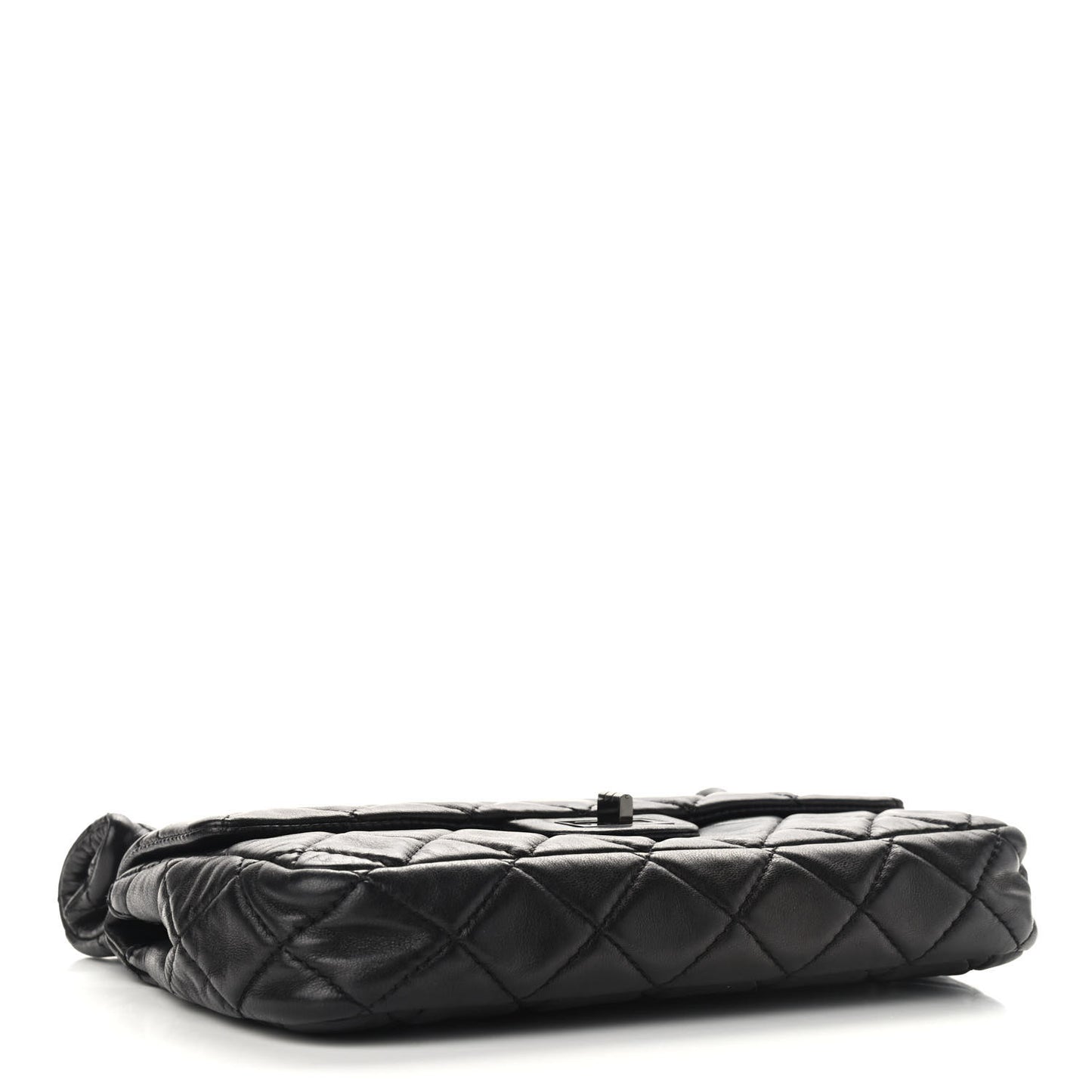 Lambskin Quilted Medium Roll Reissue Clutch Black