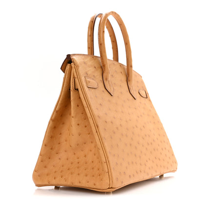 Hermes Ostrich Birkin 30 Gold 2 of 10