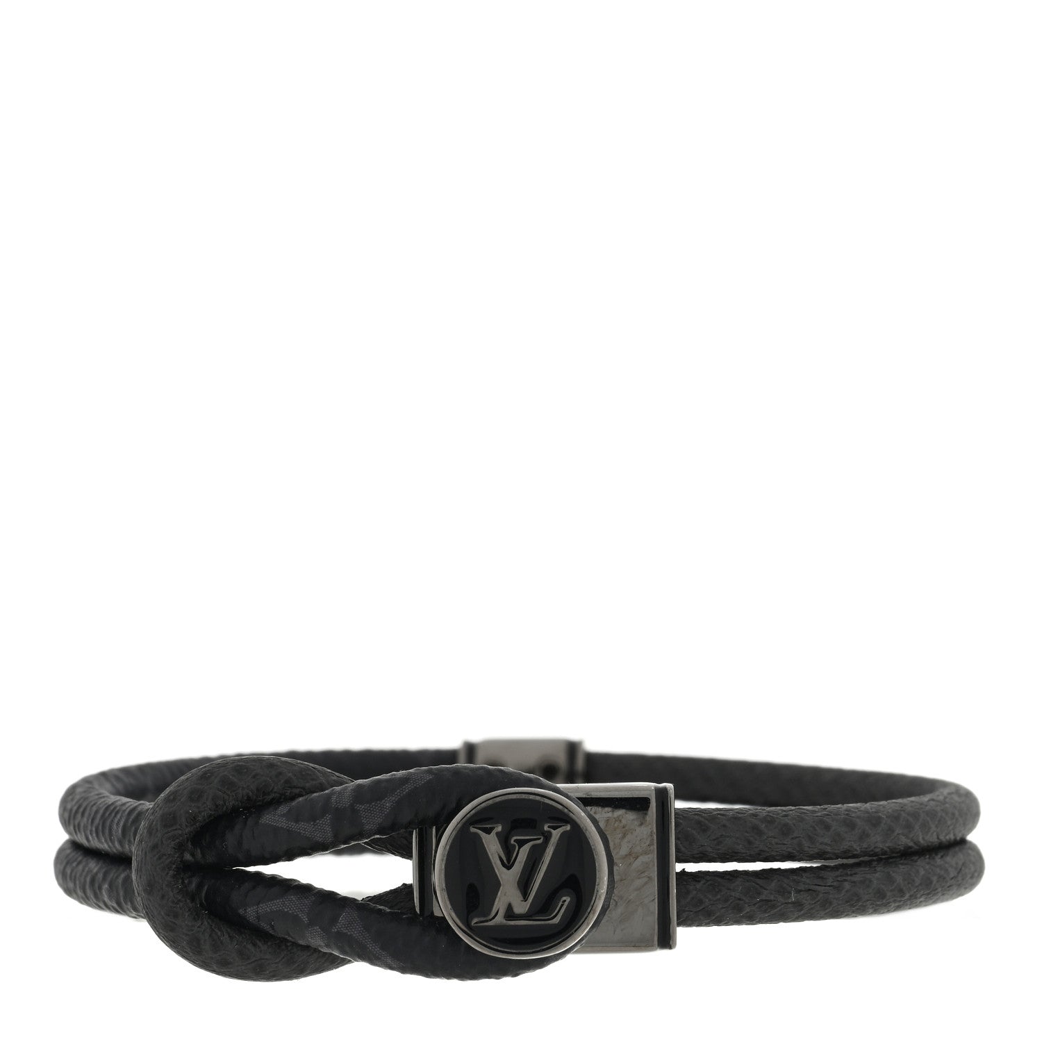 Louis Vuitton Monogram Eclipse Taiga Loop It Bracelet Black 1 of 3