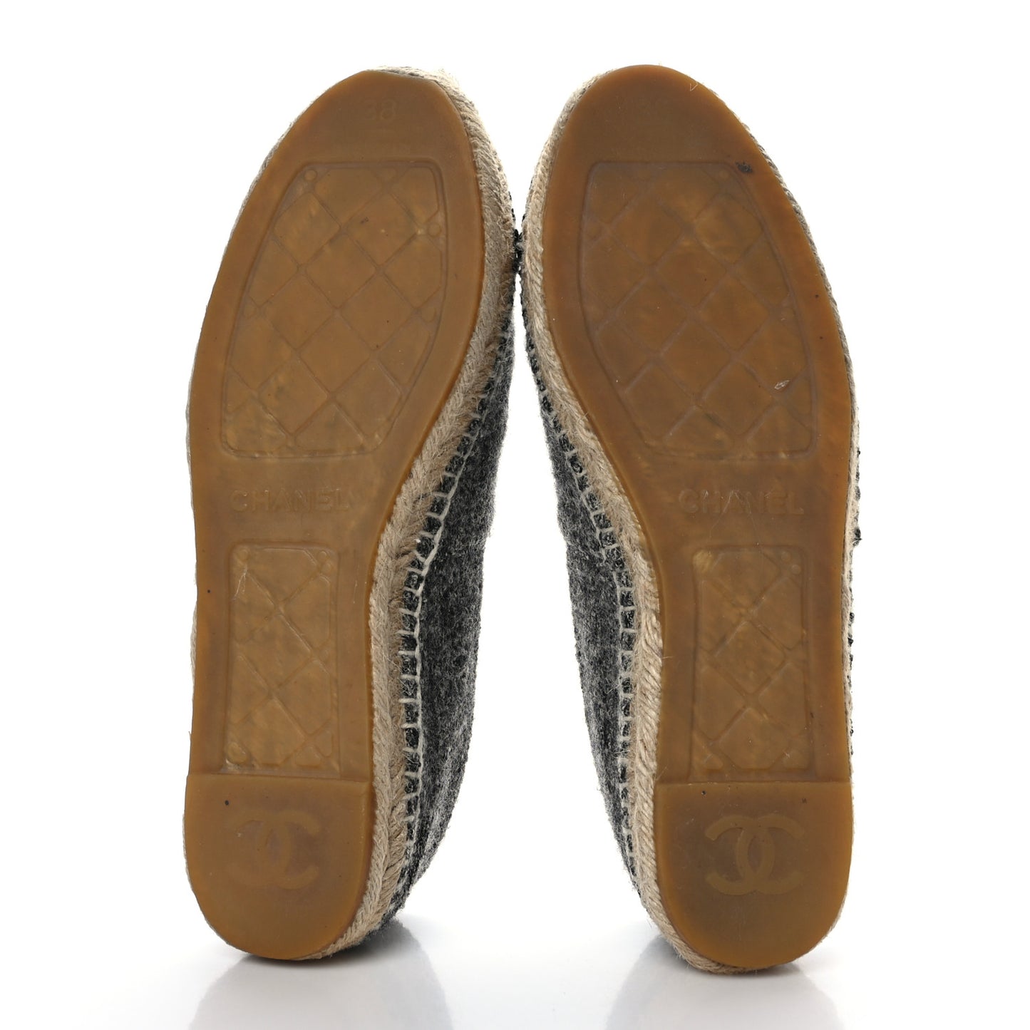 Wool Velvet CC Espadrilles 38 Black