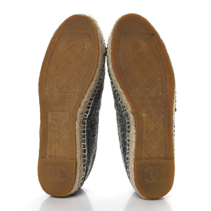 Chanel Wool Velvet CC Espadrilles 38 Black 5 of 7