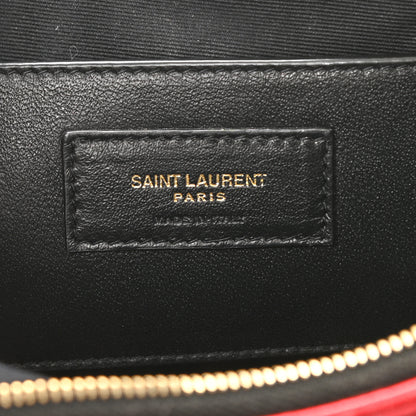 Saint Laurent Metallic Calfskin Heart Clutch Rouge 6 of 9