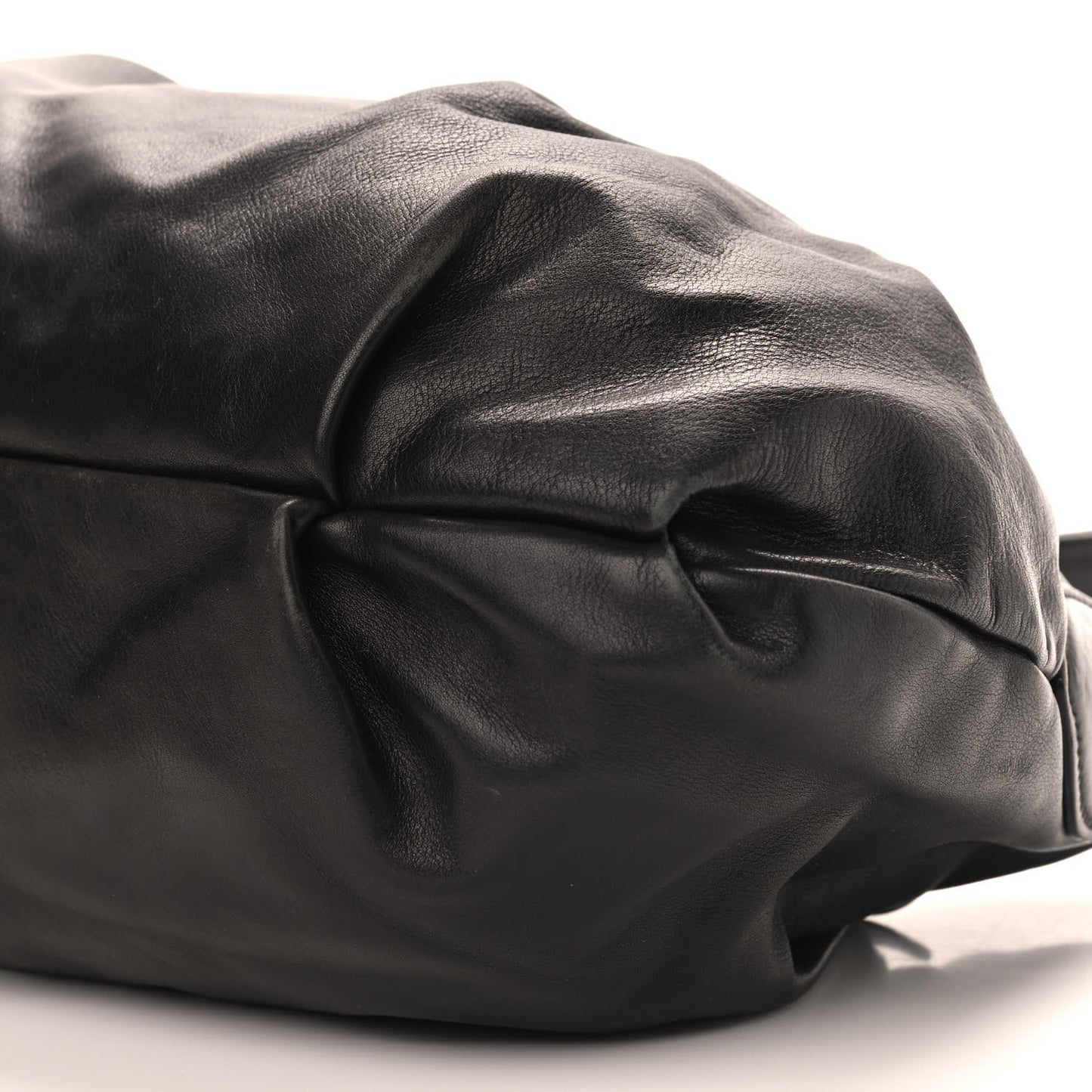 Soft Calfskin Pleated Hobo Black