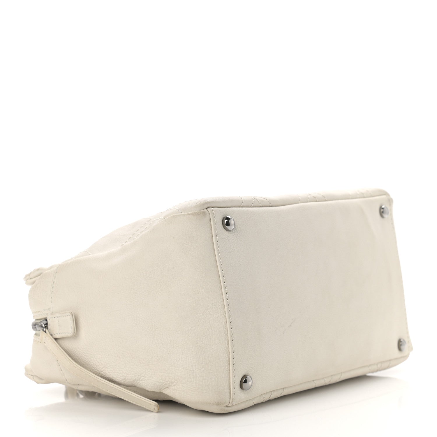 Chanel Calfskin Small Diamond Stitch Tote White 4 of 12