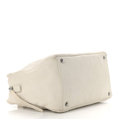 Chanel Calfskin Small Diamond Stitch Tote White 4 of 12