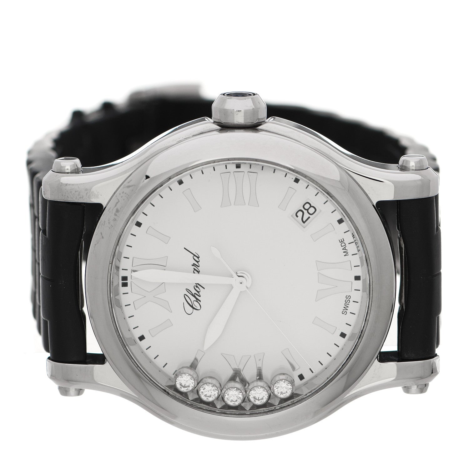 Chopard Stainless Steel Rubber 5 Diamond 36mm Happy Sport Quartz Watch 2 of 5