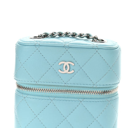 Chanel Lambskin Quilted Phone Holder With Chain Neon Blue 10 of 10