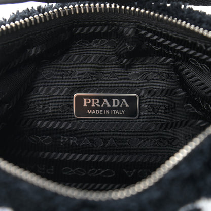 Prada Terry Cloth Mini Re-Edition 2000 Bag Black White 5 of 9