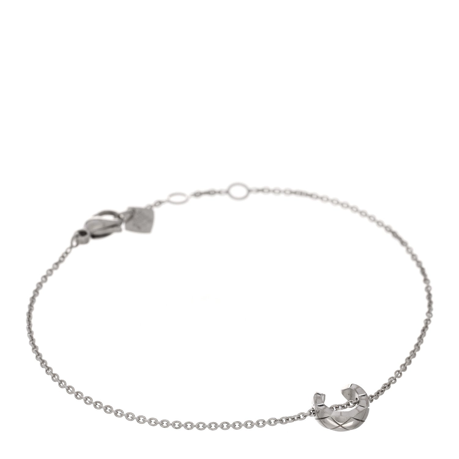 Chanel 18K White Gold Coco Crush Station Bracelet 1 of 4