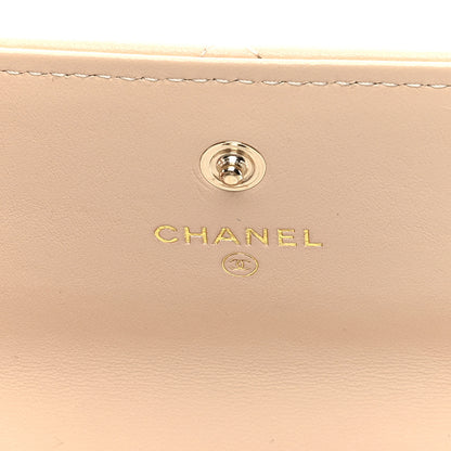 Chanel Lambskin Quilted CC Large Gusset Flap Wallet Beige 6 of 7