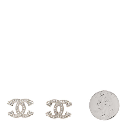 Chanel Crystal CC Earrings Silver 2 of 5
