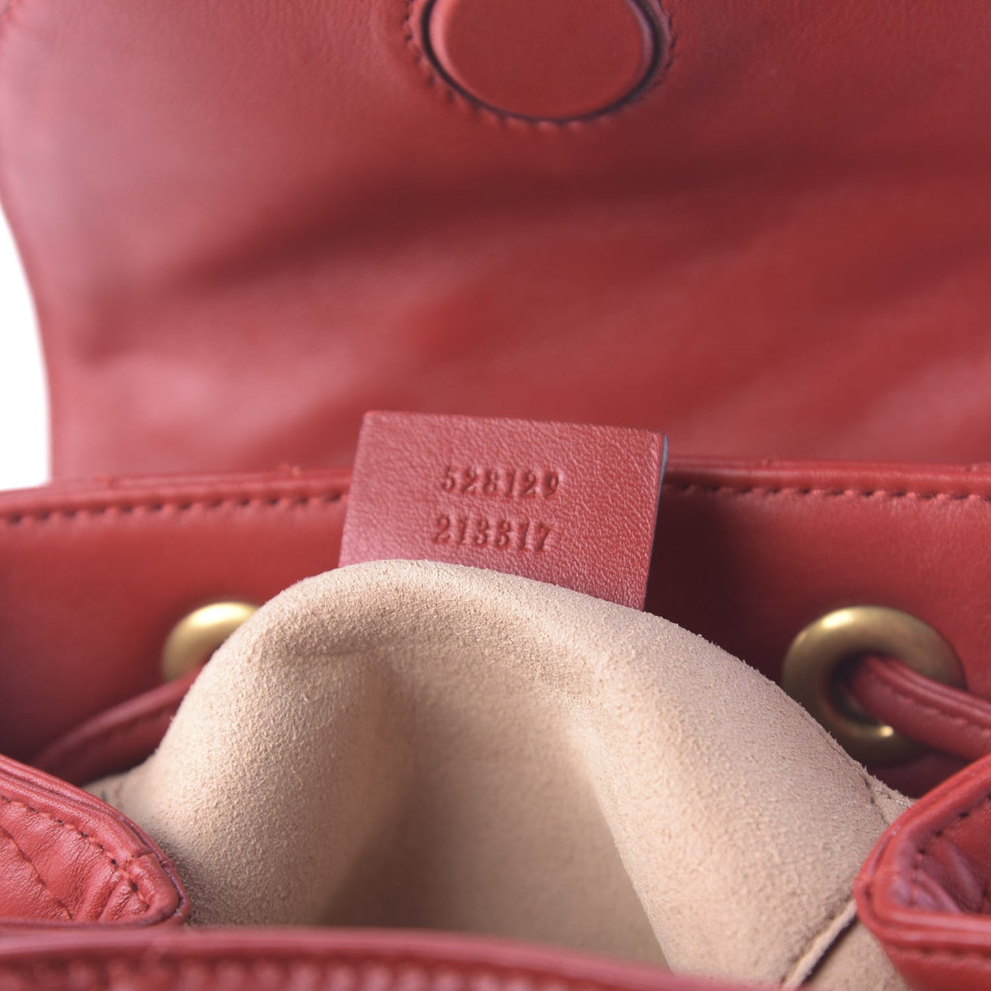 Calfskin Matelasse GG Marmont Flap Backpack Hibiscus Red