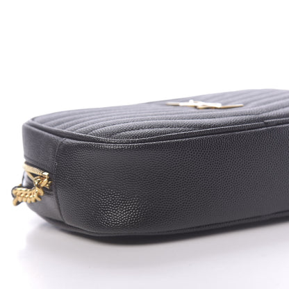 Saint Laurent Grain De Poudre Matelasse Monogram Mini Lou Camera Bag Black 8 of 11