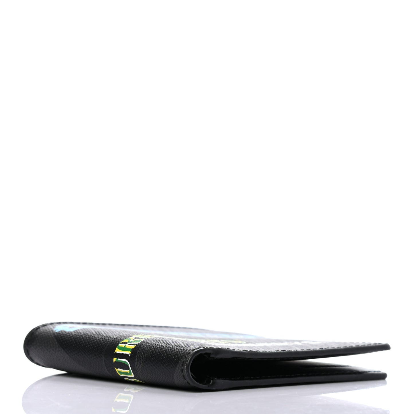 Coated Canvas Graffiti Print Bi-Fold Wallet Black