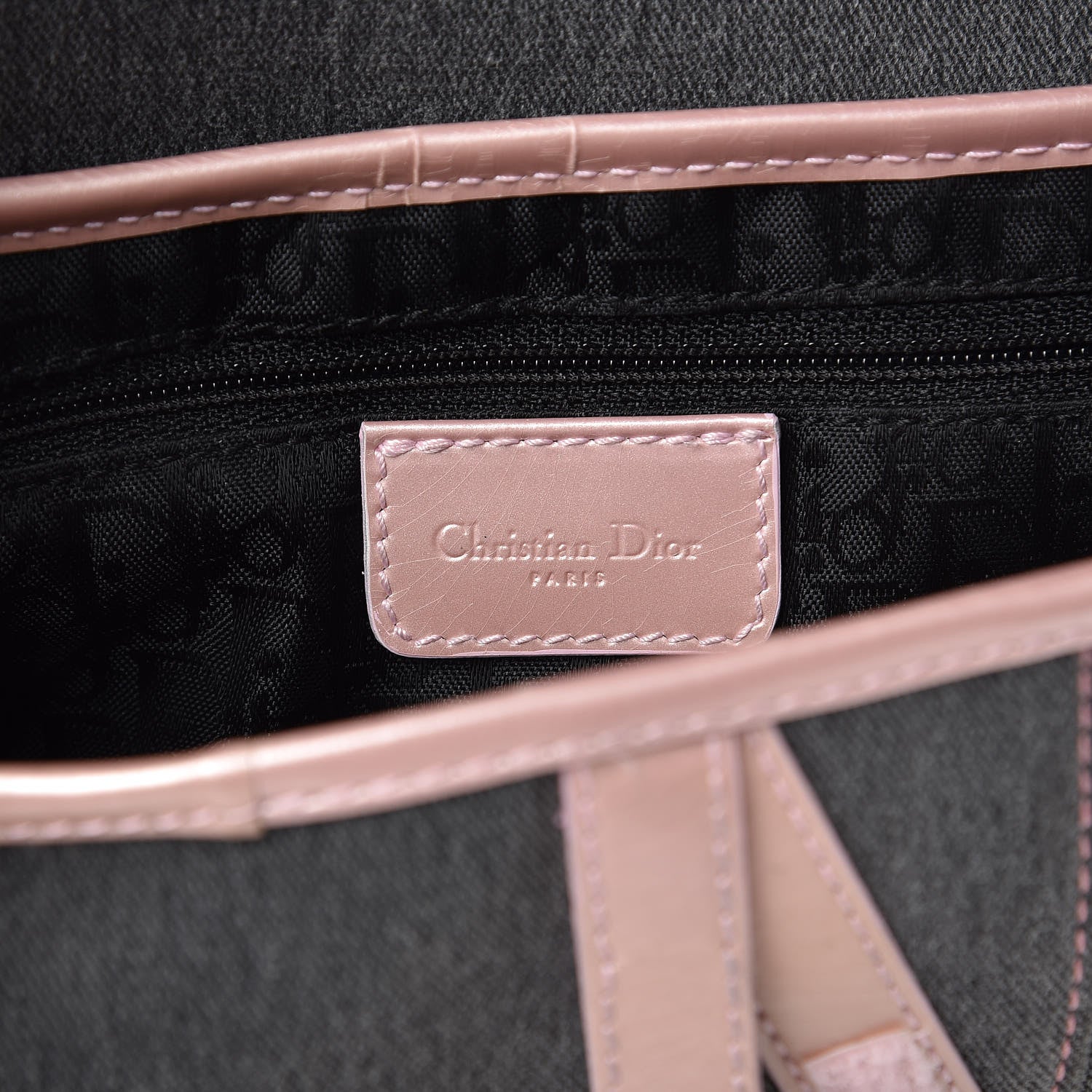 Christian Dior Patent Denim Jeans Saddle Bag Grey Pink 6 of 12