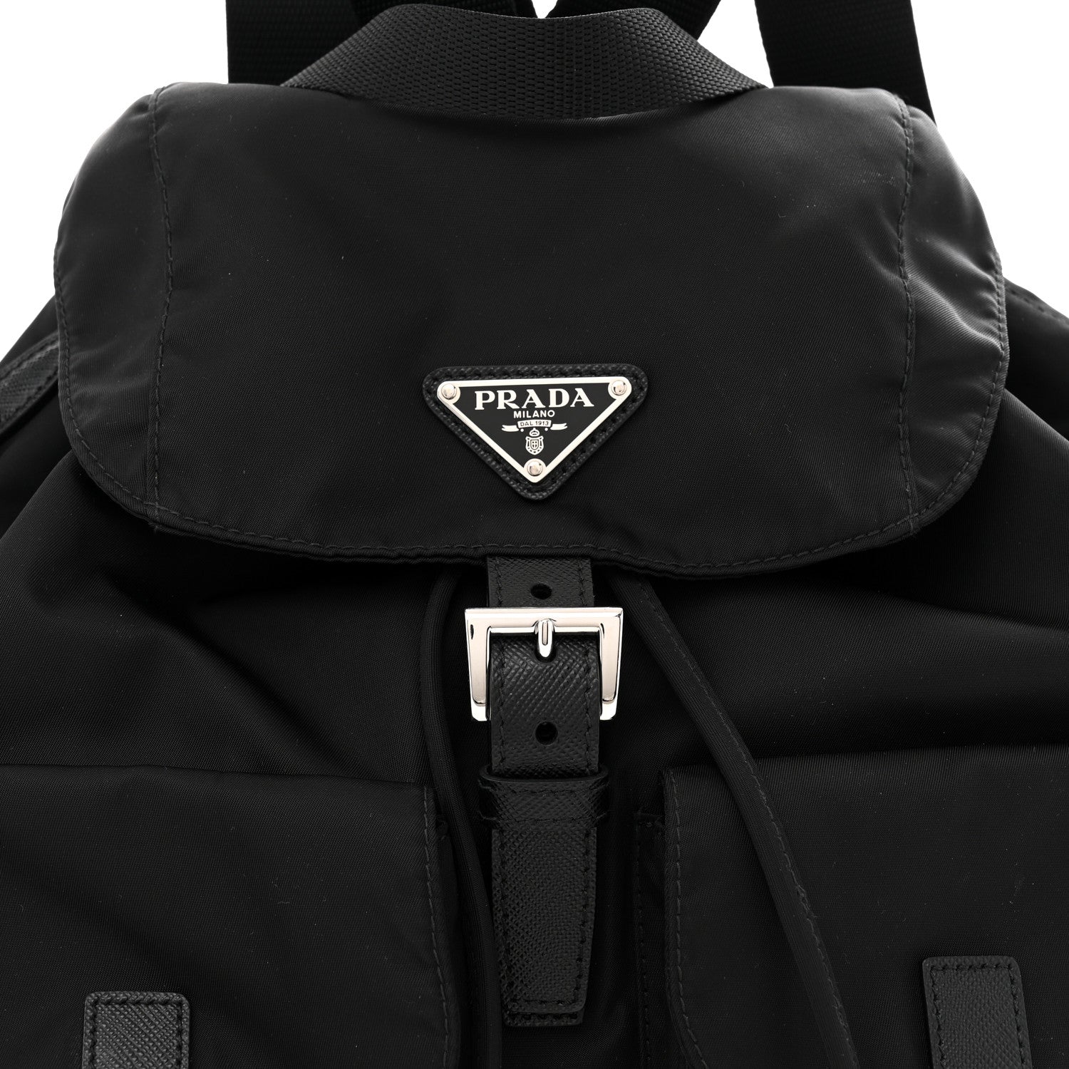 Prada Tessuto Nylon Saffiano Medium Backpack Black 8 of 10