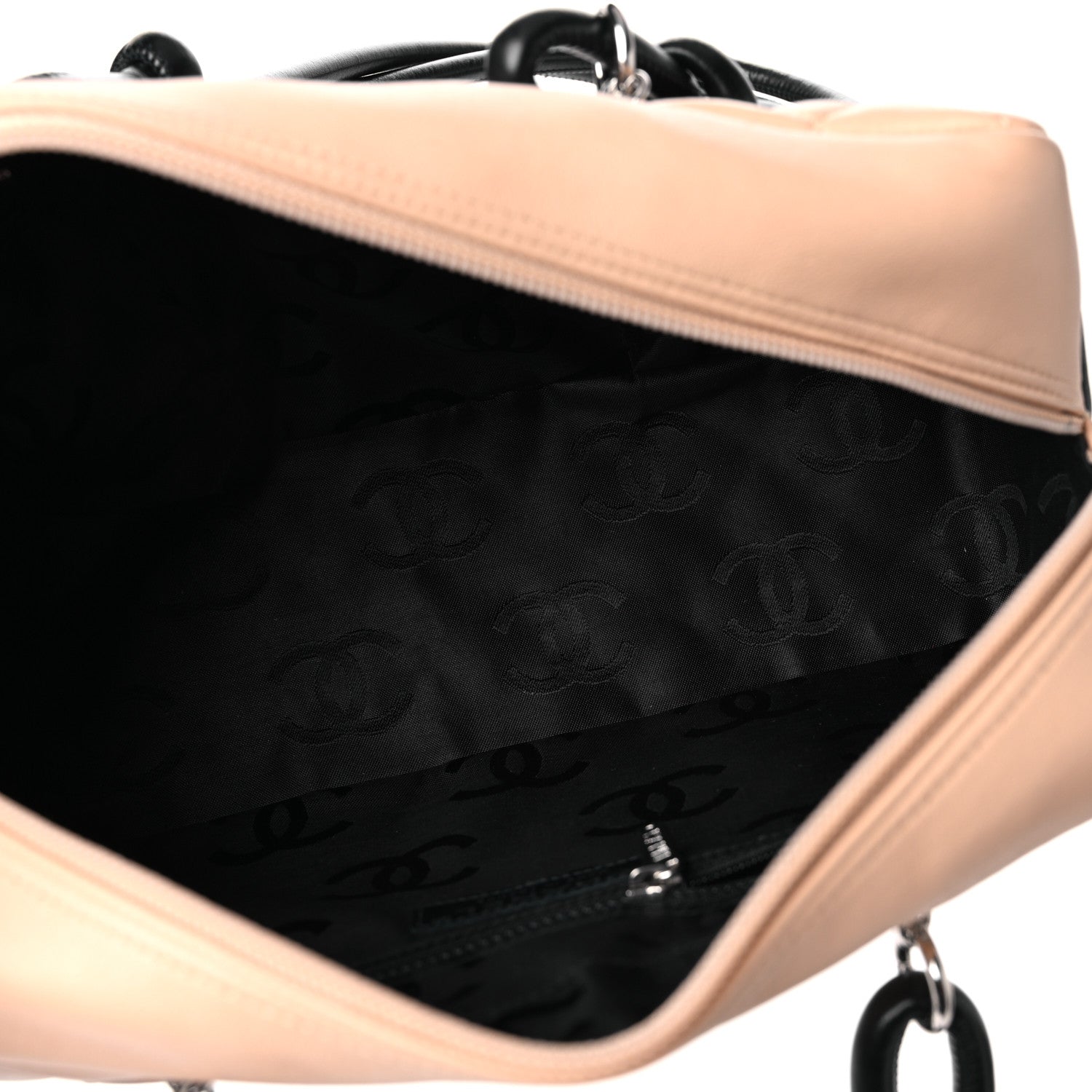 Chanel Calfskin Quilted Large Cambon Bowler Beige Black 5 of 10