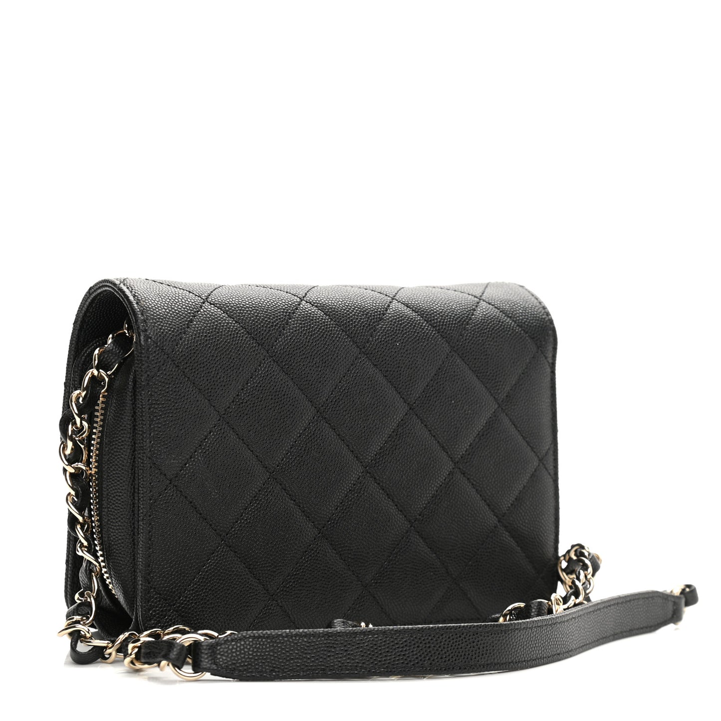 Caviar Quilted Like A Wallet Flap Black