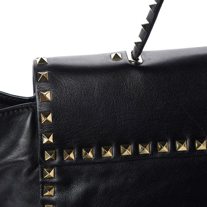 Valentino Garavani Vitello Rockstud Single Handle Flap Tote Black 13 of 14