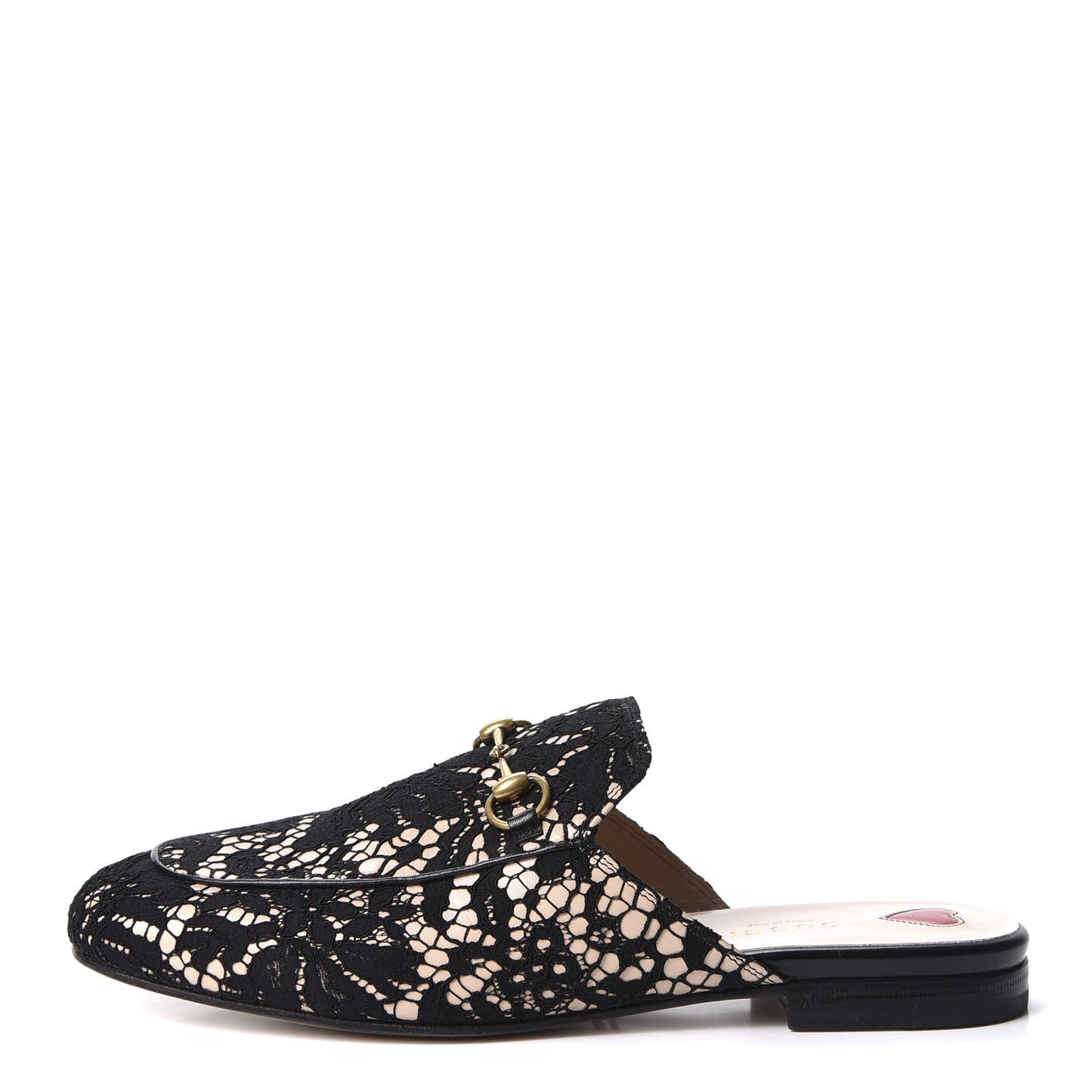 Lace Malaga Kid Womens Princetown Slippers 39 Black Skin Rose