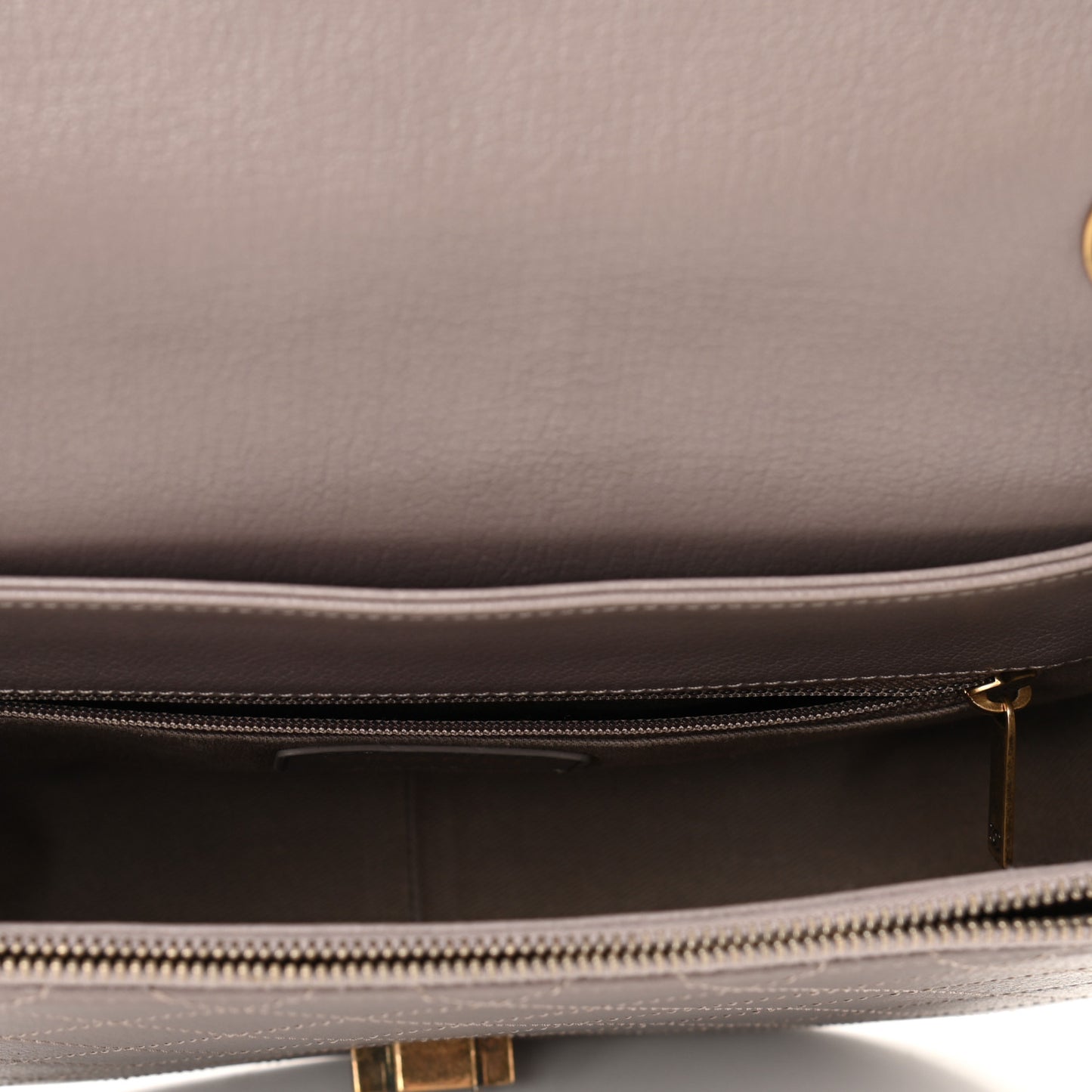 Shiny Calfskin Goatskin Quilted Small Coco Curve Messenger Flap Grey