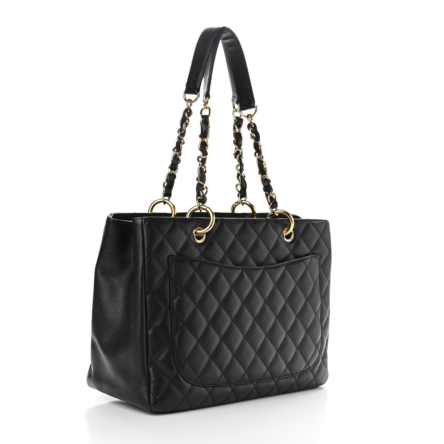 Caviar Quilted Grand Shopping Tote GST Black