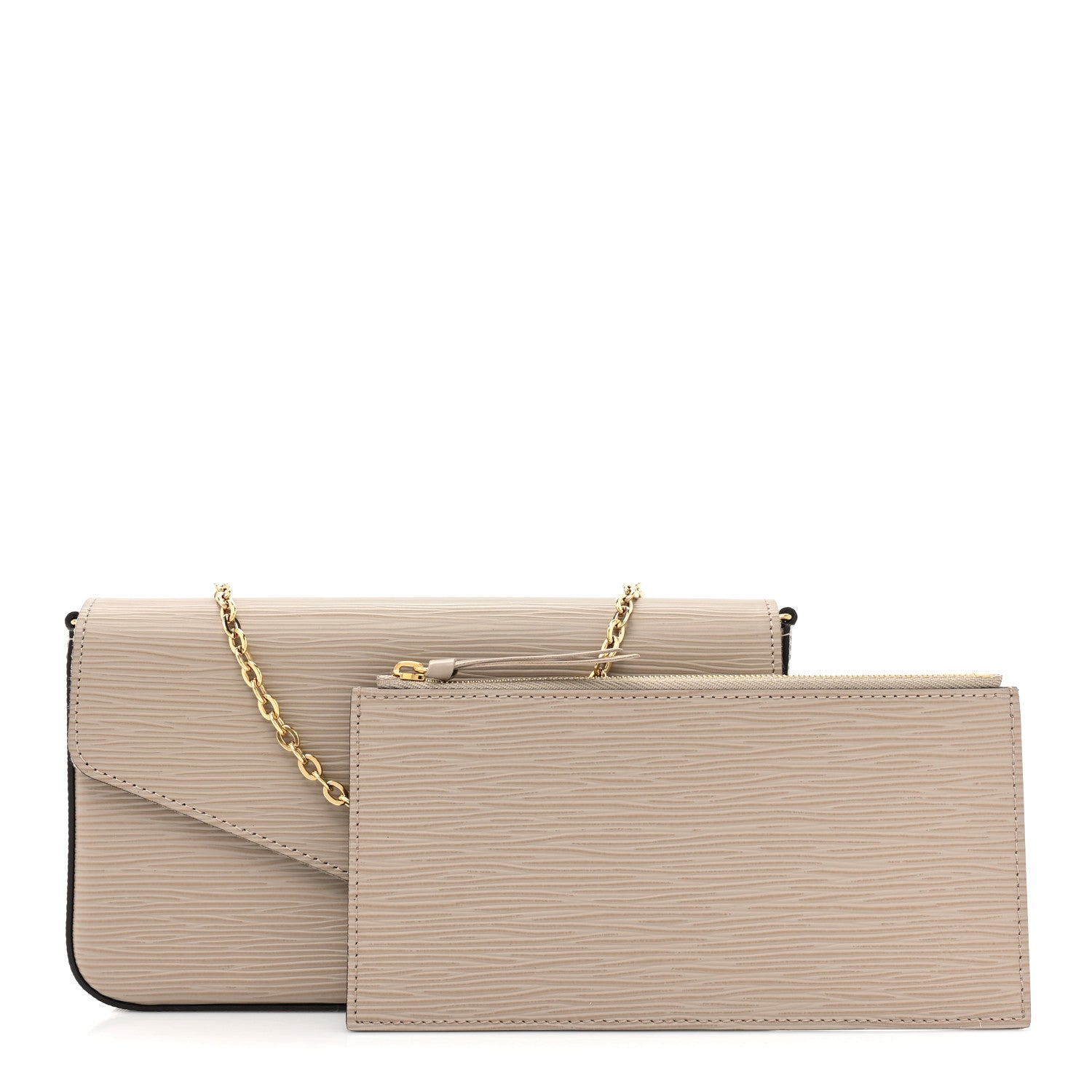 Louis Vuitton Epi Felicie Pochette Chain Wallet Galet 3 of 10