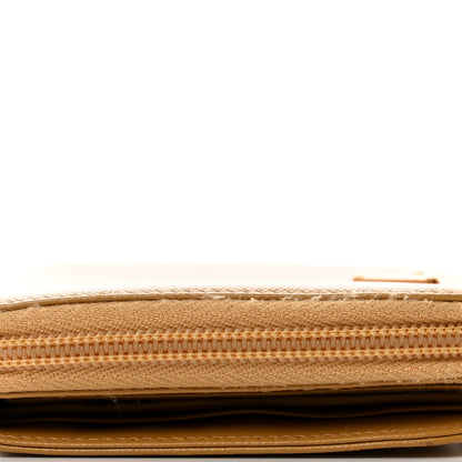 Prada Saffiano Triangle Compact Zip Around Wallet Miele 9 of 13