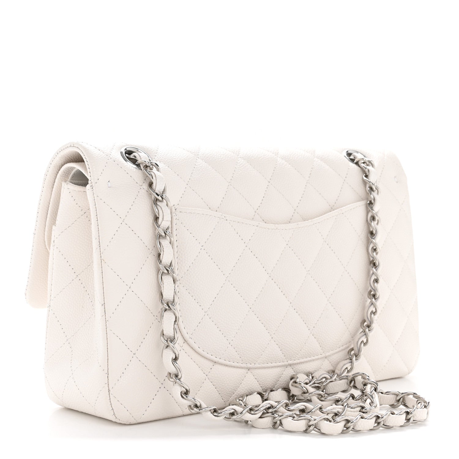 Chanel Caviar Quilted Medium Double Flap White 3 of 10